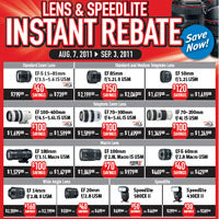 Canon Lens and Speedlite Instant Rebate