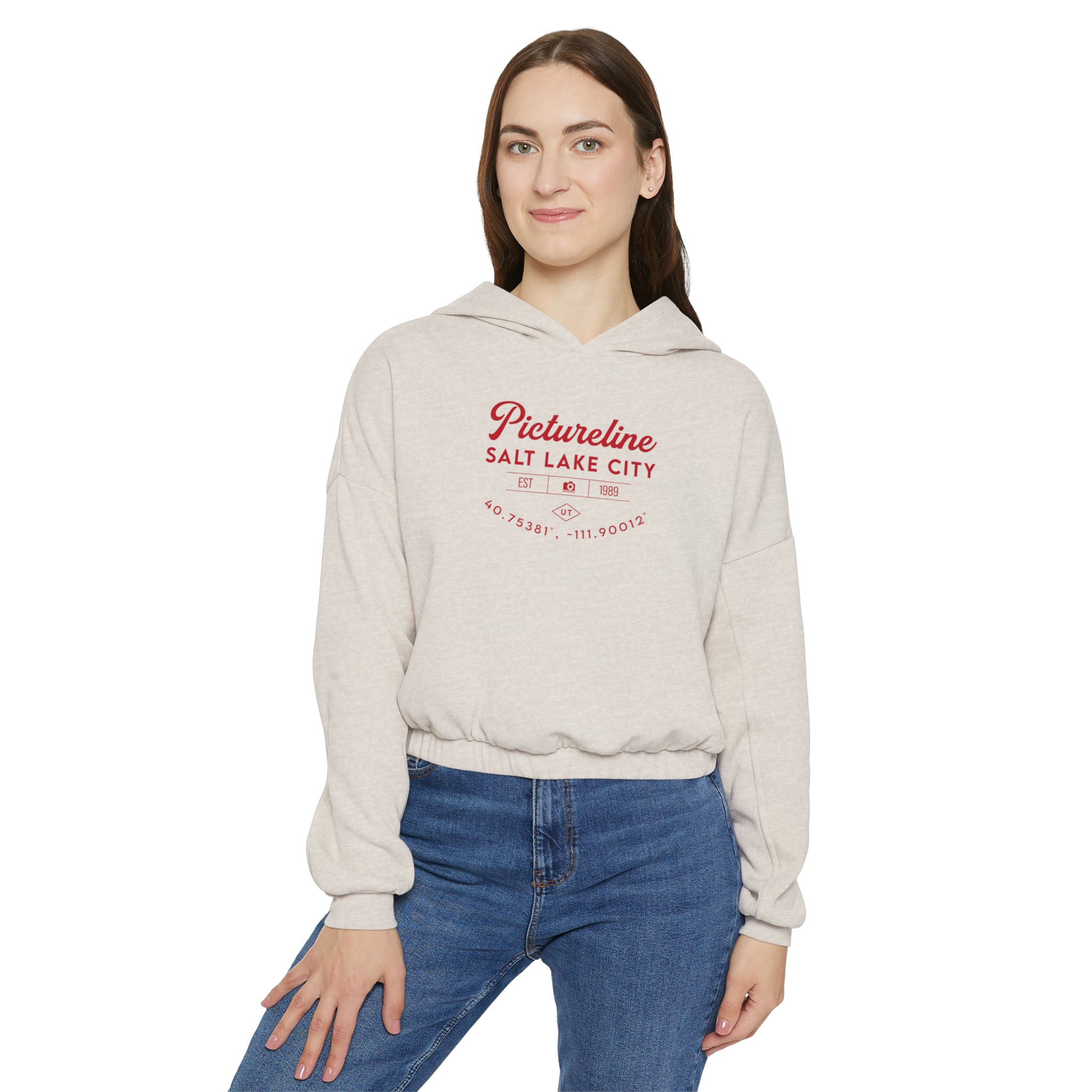 Old School Pictureline Cinched Crop Hoodie