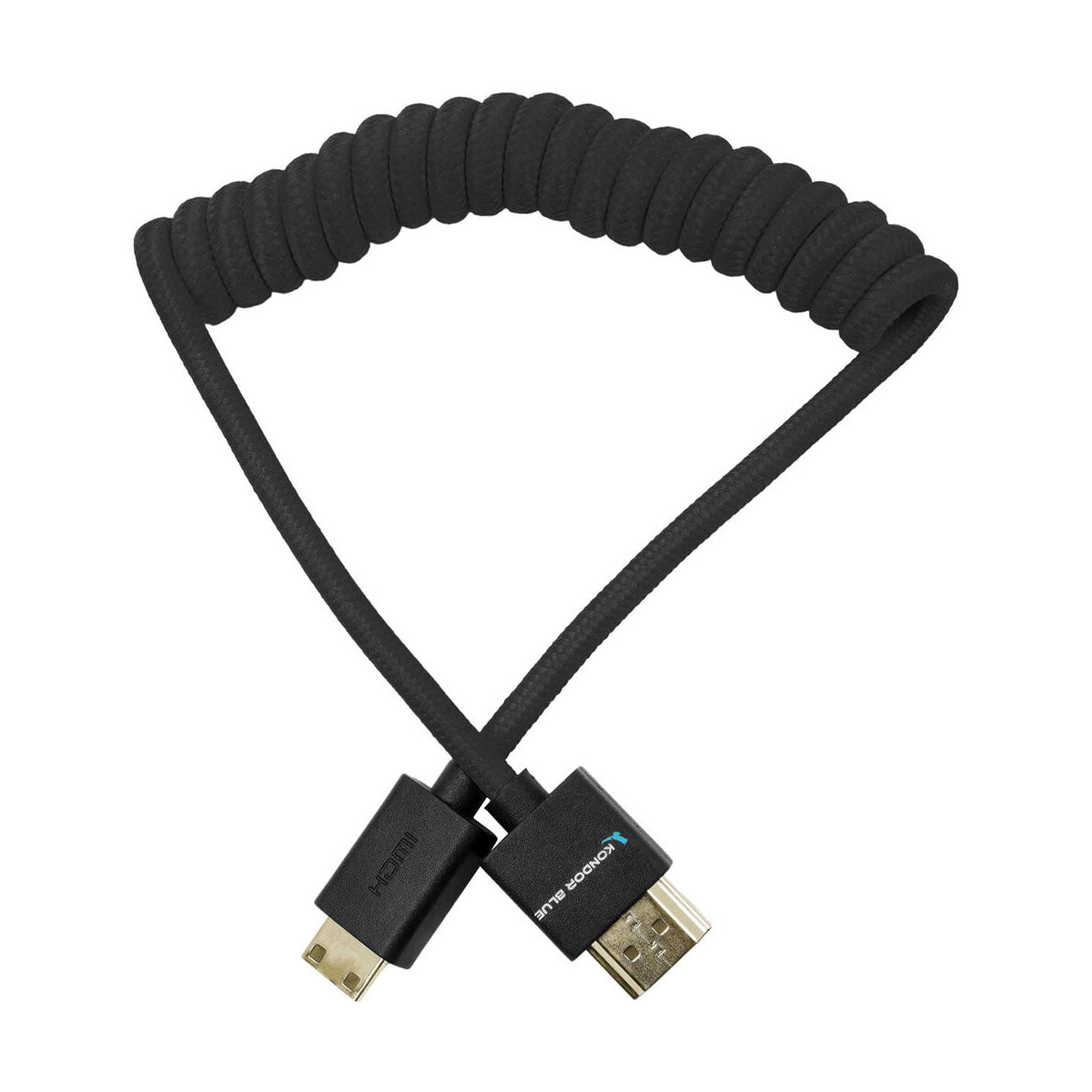 Kondor Blue Coiled Full to Mini HDMI Cable (12-24")