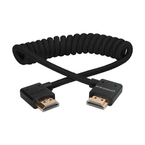 Kondor Blue Coiled Right Angle Full to Full HDMI Cable (12-24