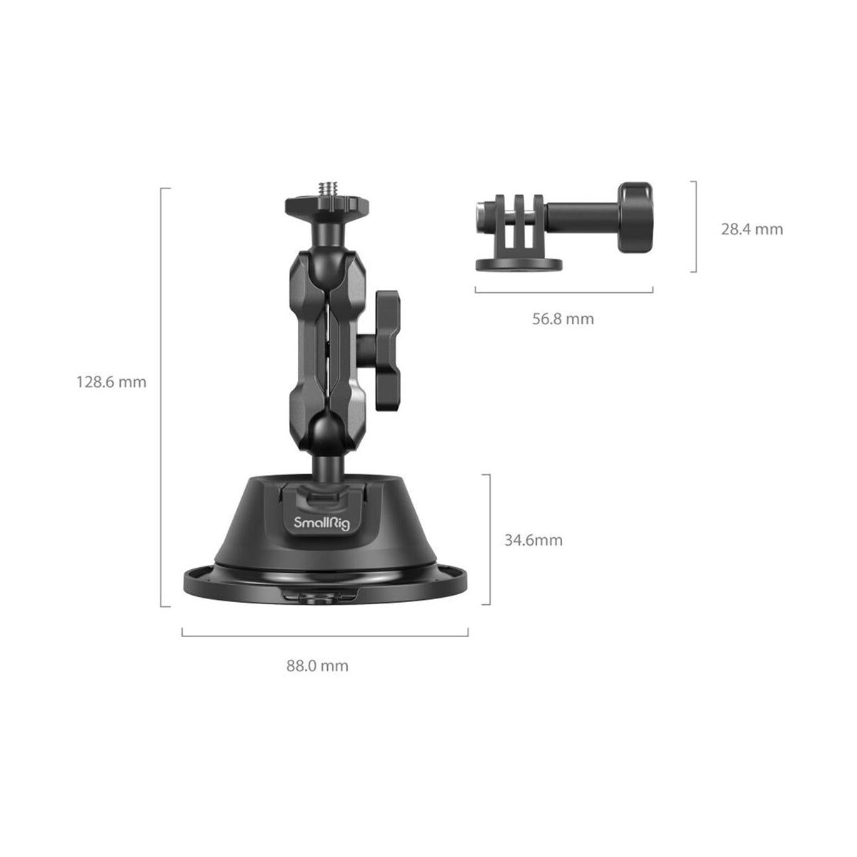 SmallRig SC-1K Portable Suction Cup Mount for Action Cameras