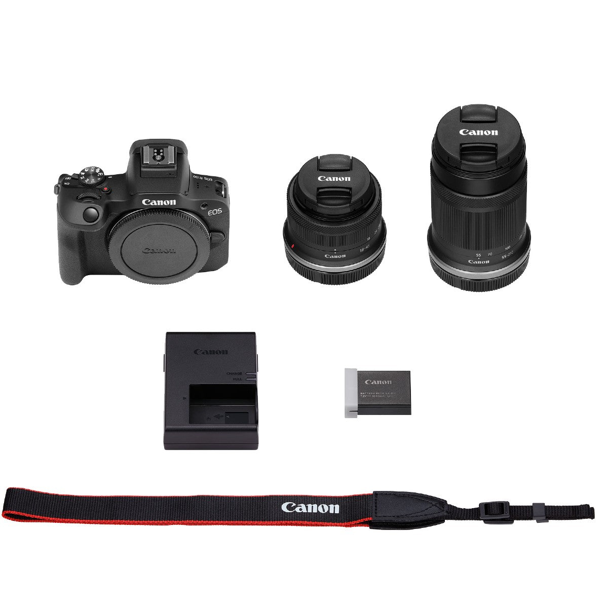 Canon EOS R100 Mirrorless Camera with RF-S 18-45mm and 55-210mm Lens Kit