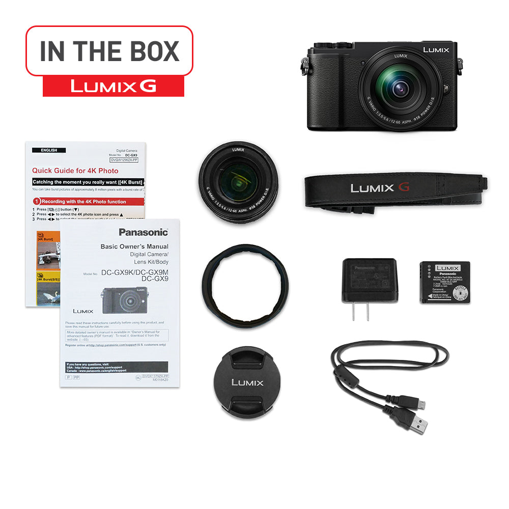 OPEN BOX - Panasonic Lumix DC-GX9 Mirrorless Micro Four Thirds Digital Camera w/ 12-60mm Lens (Black)