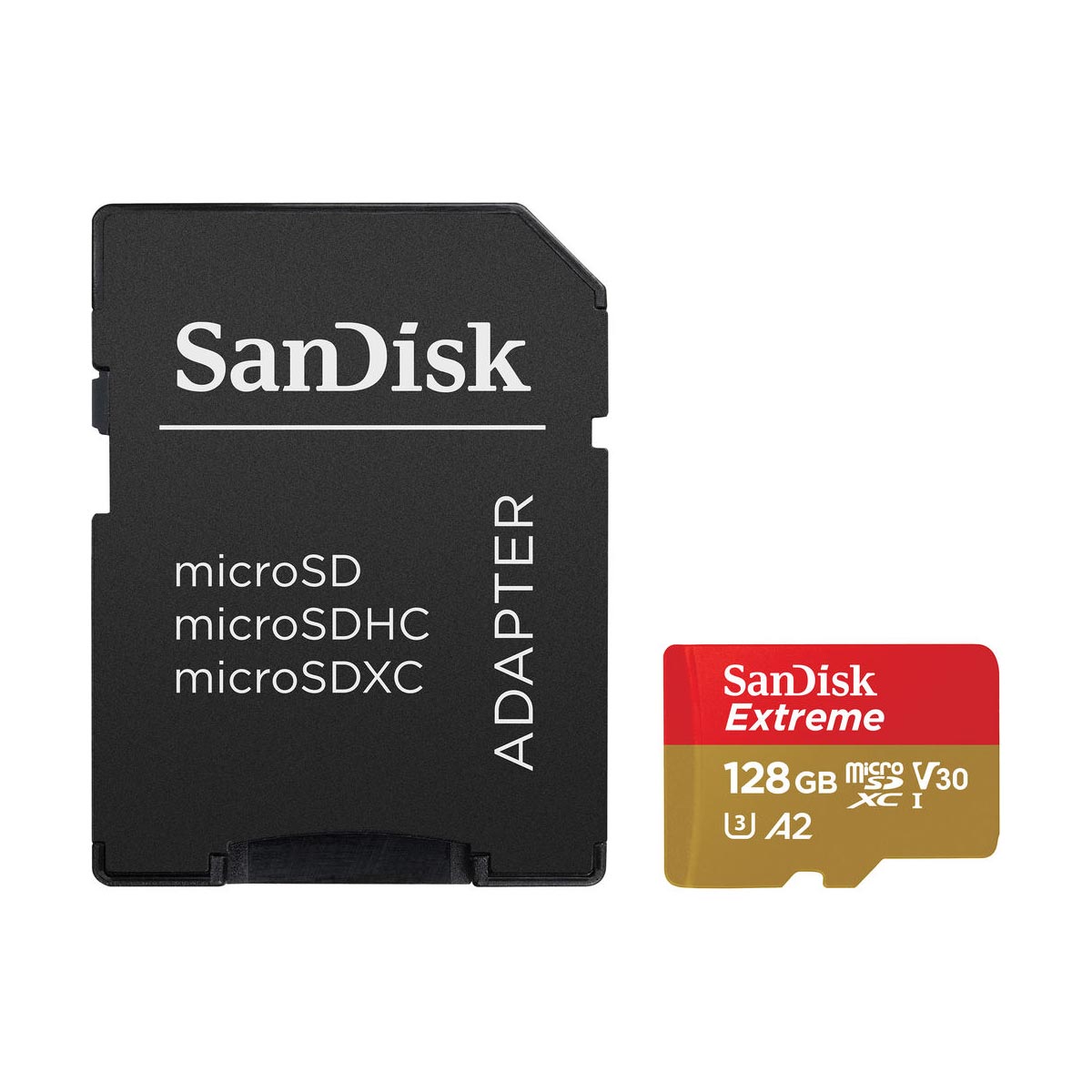 SanDisk 128GB Extreme UHS-I microSDXC (V30) 190mb/s Memory Card with SD Adapter