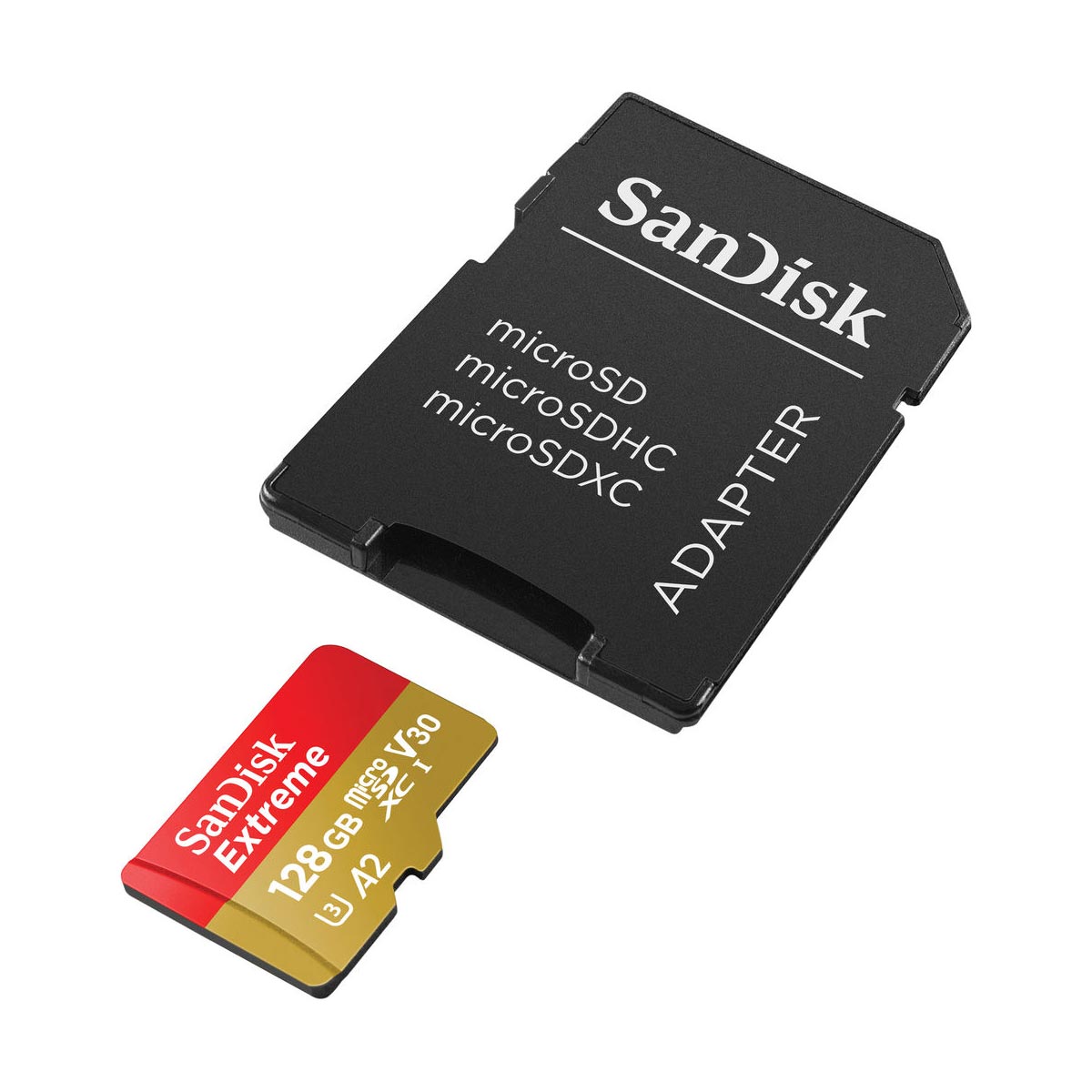 SanDisk 128GB Extreme UHS-I microSDXC (V30) 190mb/s Memory Card with SD Adapter