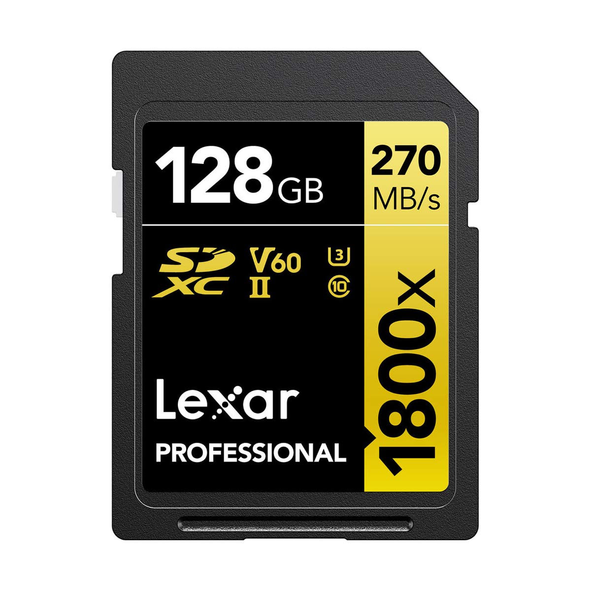 Lexar 128GB Professional 1800x UHS-II SDXC (V60) Memory Card