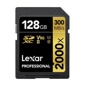 Lexar 128GB Professional 2000x UHS-II SDXC (V90) Memory Card