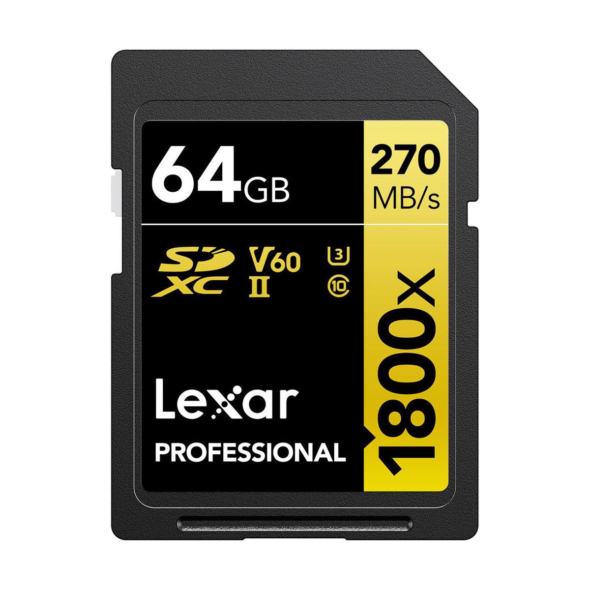 Lexar 64GB Professional 1800x UHS-II SDXC (V60) Memory Card