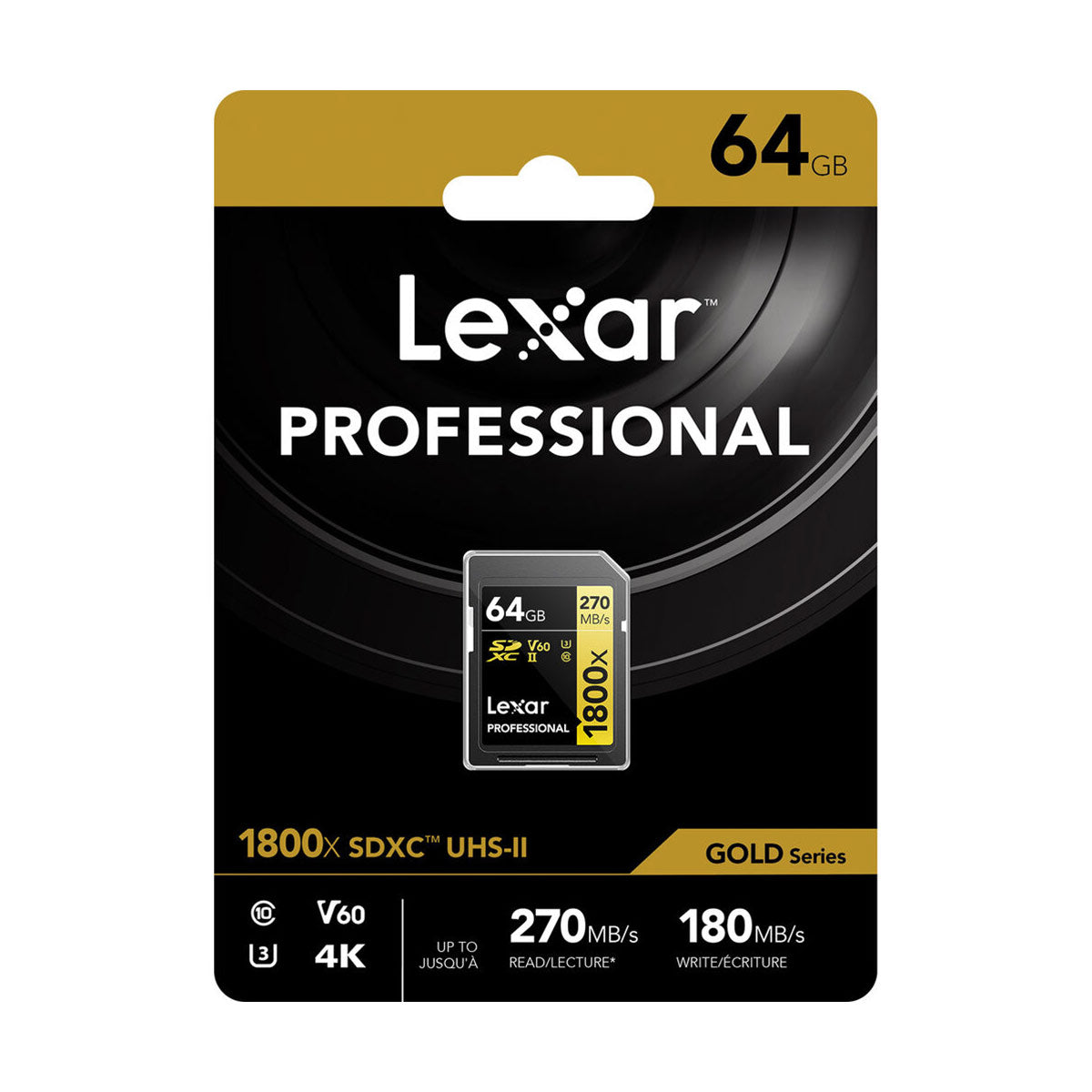 Lexar 64GB Professional 1800x UHS-II SDXC (V60) Memory Card