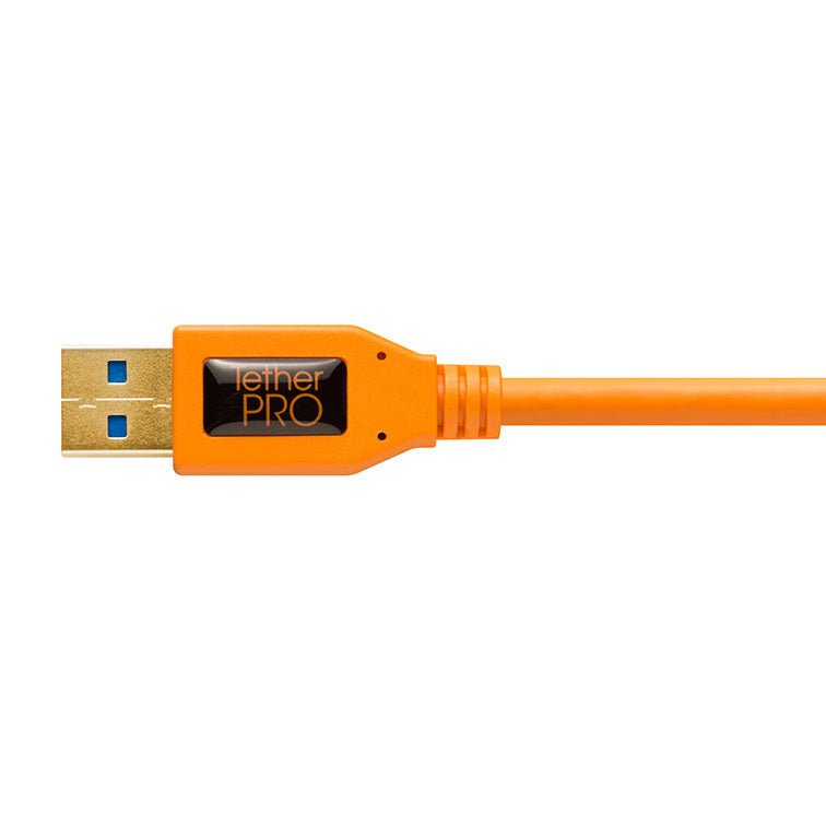 Tether Tools TetherPro USB 3.0 to Micro-B Right Angle, 15' (4.6m), ORG