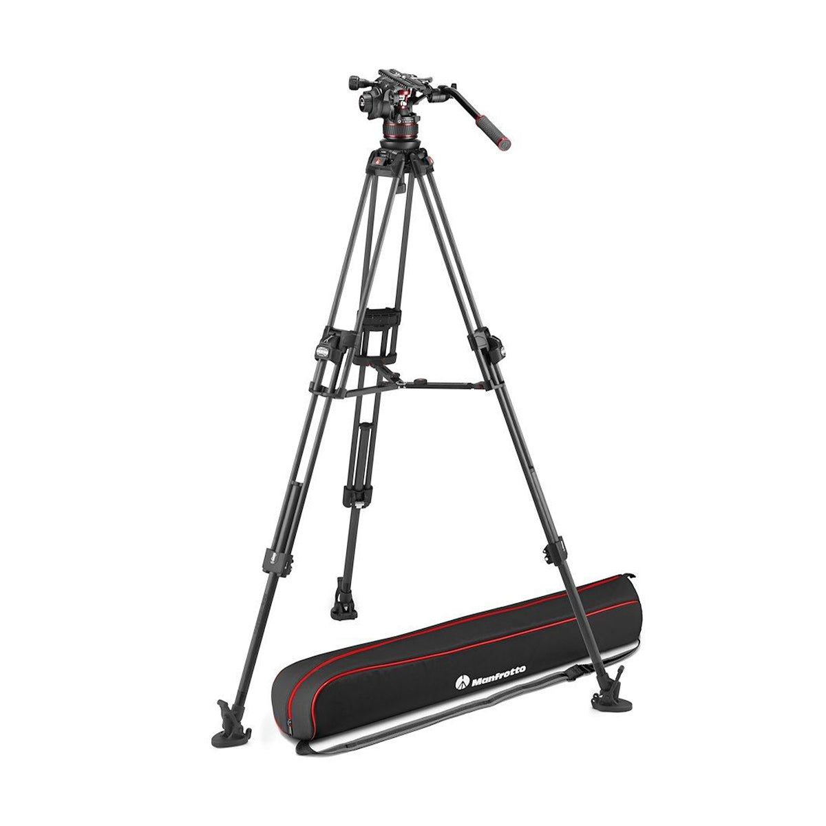 Manfrotto MVK612TWINFCUS Kit with Nitrotech 612 Fluid Head and 645 Fast Twin Leg Carbon Fiber Tripod & Bag