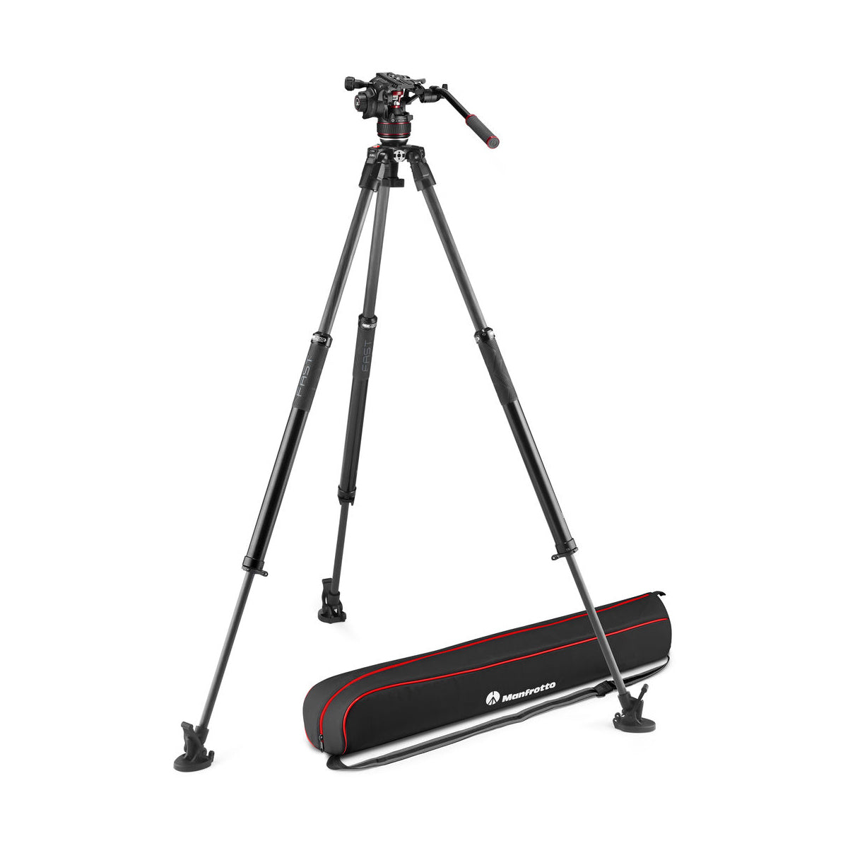 Manfrotto MVK608SNGFCUS Kit with Nitrotech 608 Fluid Head and 635 Fast Single Leg Carbon Fiber Tripod & Bag