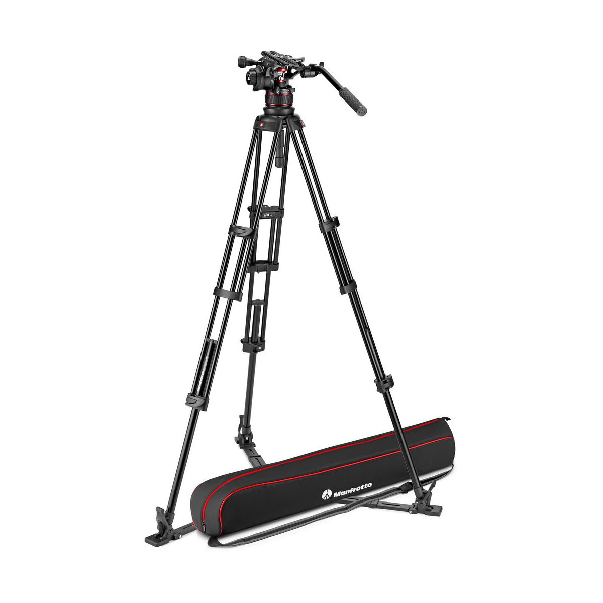 Manfrotto MVK612TWINFAUS Kit with Nitrotech 612 Fluid Head and 645 Fast Twin Leg Aluminum Tripod & Bag