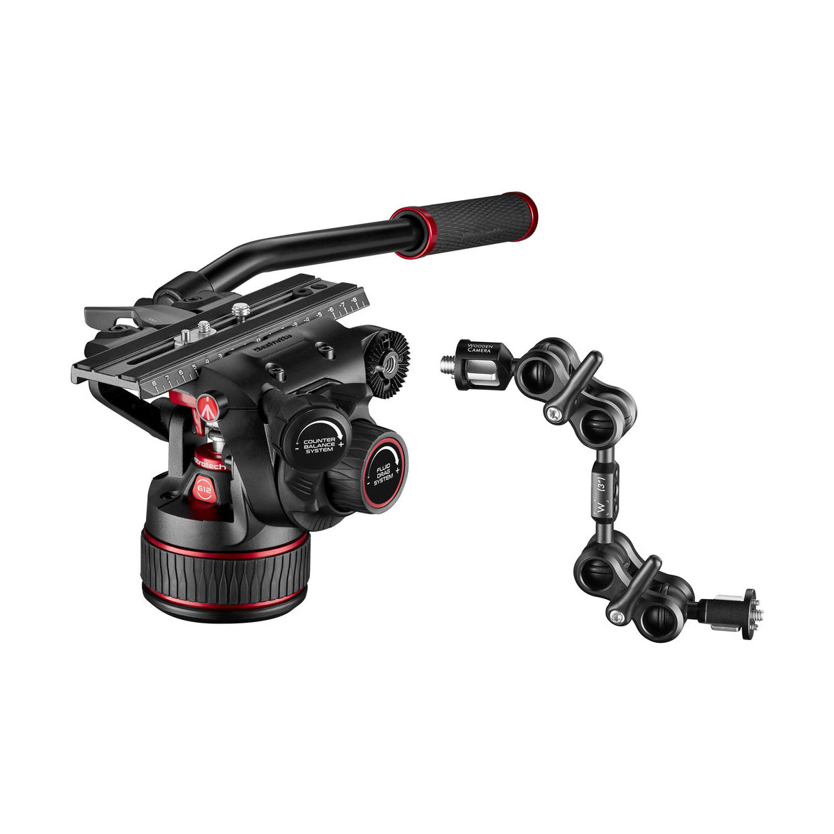 Manfrotto MVK612SNGFCUS Nitrotech 612 Fluid Head with 635 FAST Single Leg Carbon Fiber Tripod