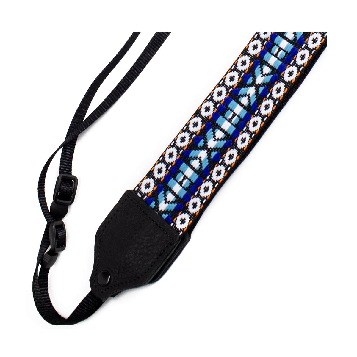 Perri's Leathers 2" Nylon Camera Strap (Retro Hootenanny Blue/White)