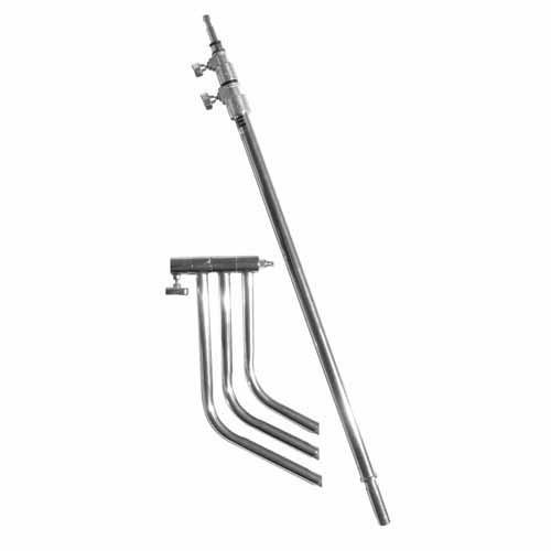 Matthews 40” C-Stand w/Spring Loaded Base, Grip Head & Arm (Chrome)