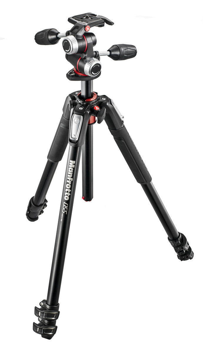 Manfrotto MK055XPRO3-3W Alu 3 Section Tripod w/3 Way Head, tripods photo tripods, Manfrotto - Pictureline  - 1