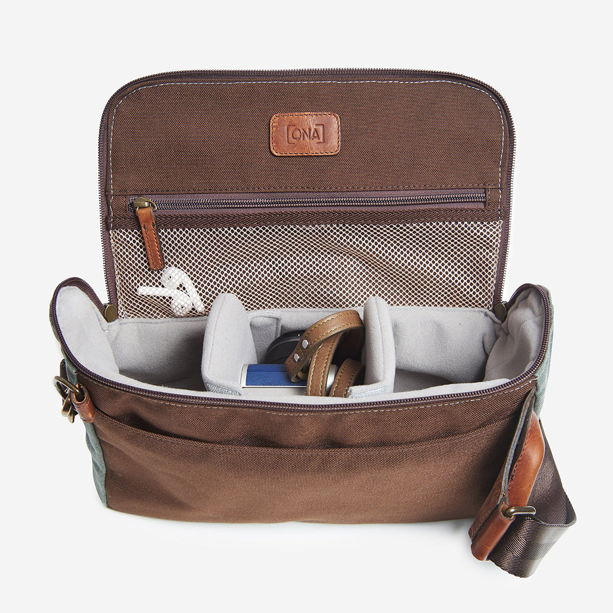 ONA Rockaway Smoke Canvas Messenger Bag