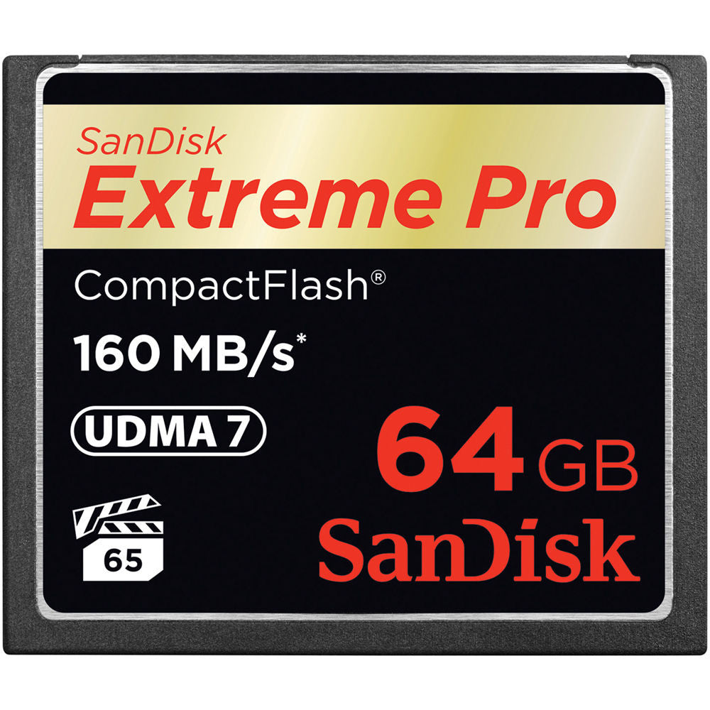 SanDisk Extreme Pro 64GB CF Memory Card 160MB/s, camera memory cards, SanDisk - Pictureline 