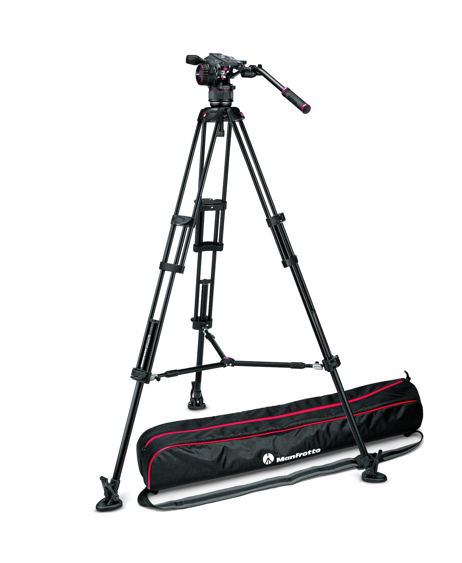 Manfrotto MVKN8TWINMUS Video Kit with Nitrotech N8 Head & 546B Twin Leg with Mid-Level Spreader Tripod