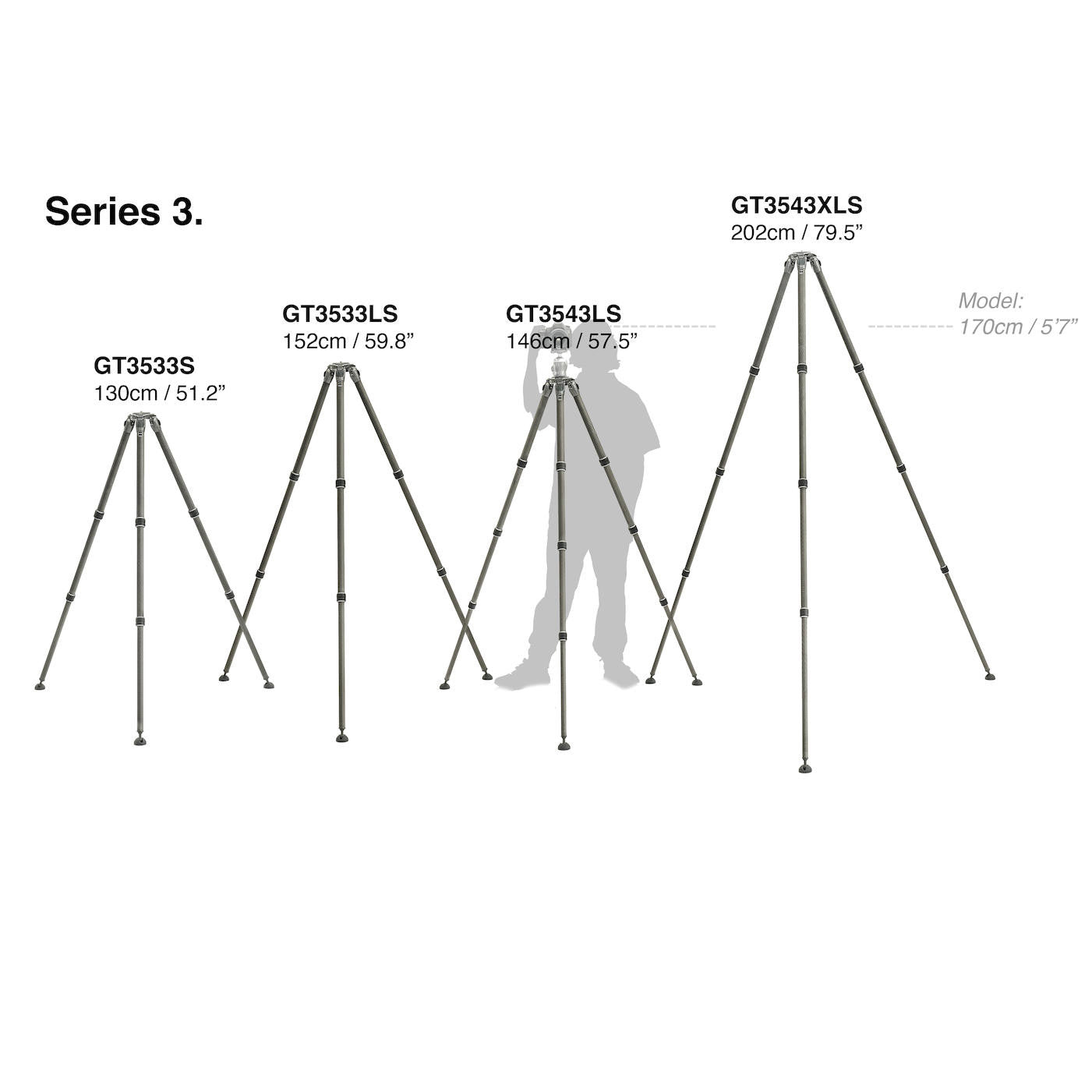 Gitzo GT3543XLS Series 3 Carbon Systematic 4-Section Tripod (X-Long), tripods photo tripods, Gitzo - Pictureline  - 2